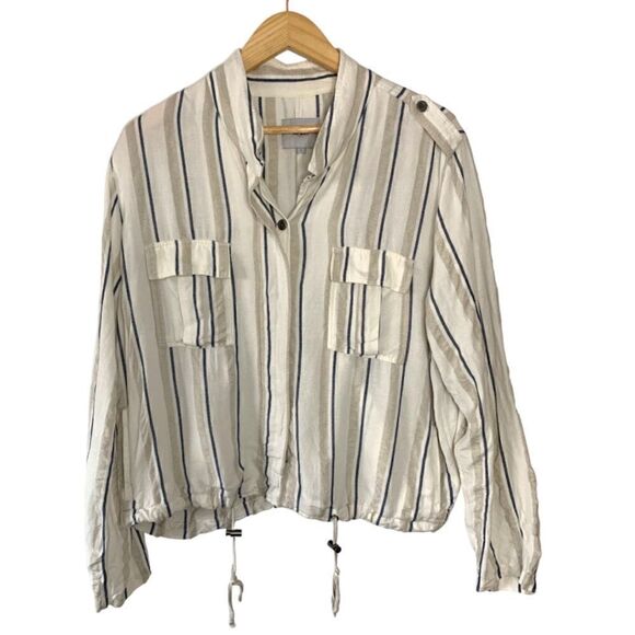 Rails Rowen Coco Stripe Linen Jacket Large - Picture 2 of 10